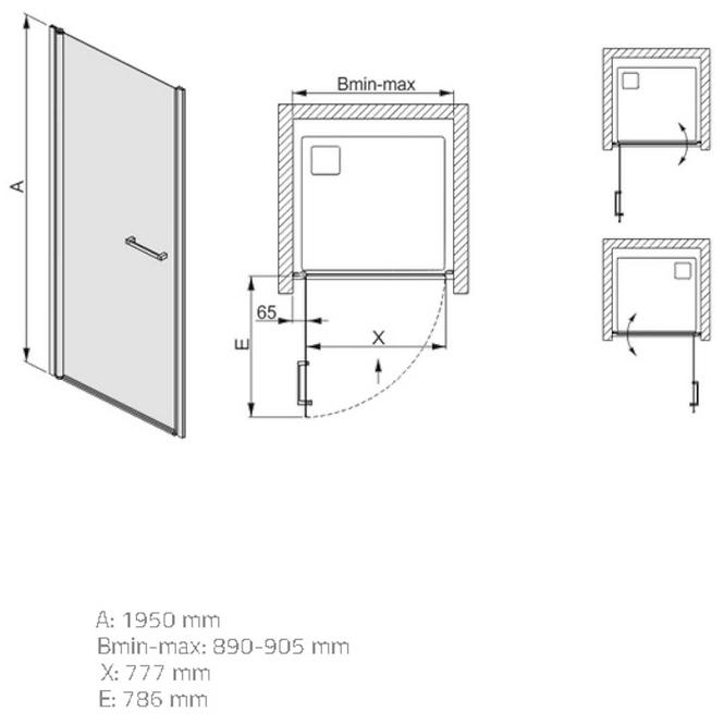 Sprchové dvere prestige DJ/PRIII W0 90