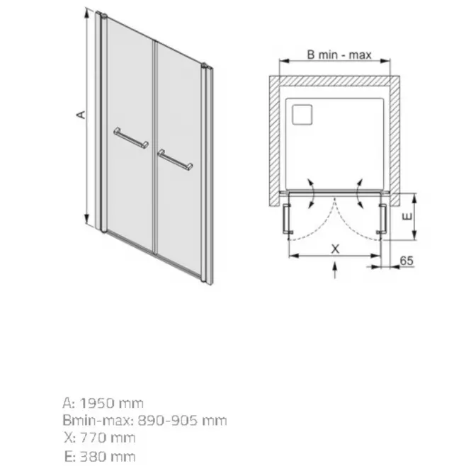 Sprchové dvere prestige DD/PRIII 90 W0-chróm