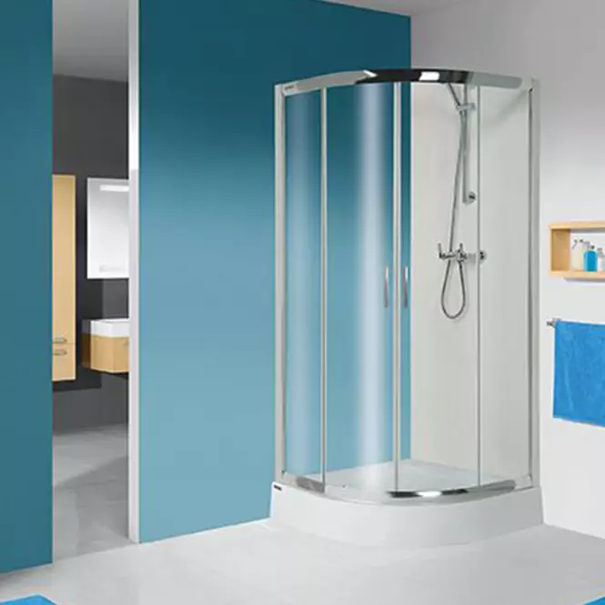 Štvrťkruhový Sprchový kút  KP4/TX5B 90/190 W0 SB+BPZA 2EL Glass
