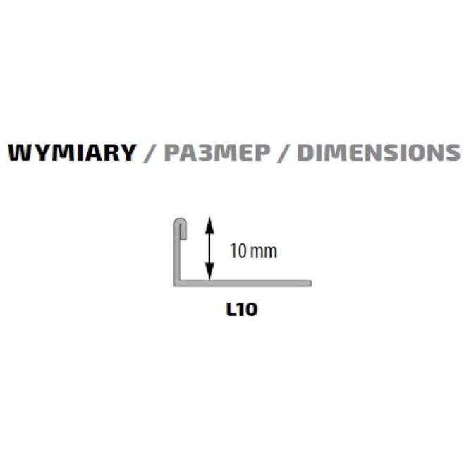 Rohový profil L 10mm / 2.5m nerez