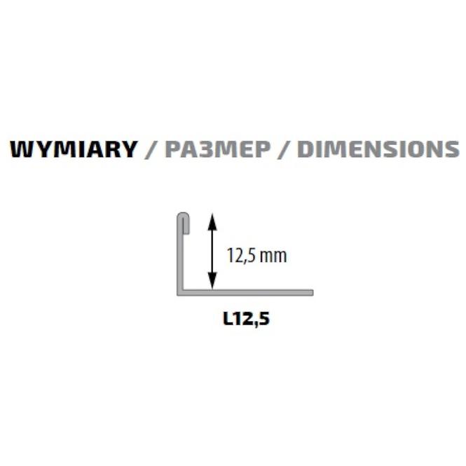 Rohový profil L nerez  12.5mm/2.5m