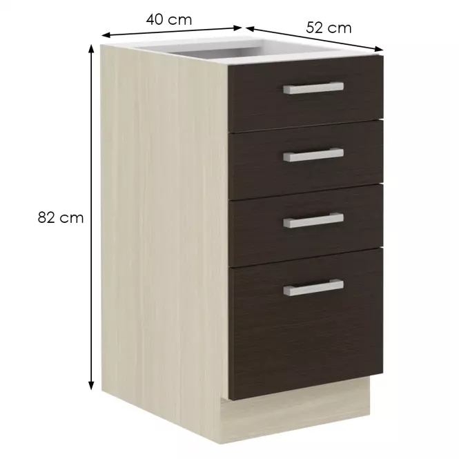 Skrinka do kuchyne Wiktoria chamonix/legno 40d 4s bb,2
