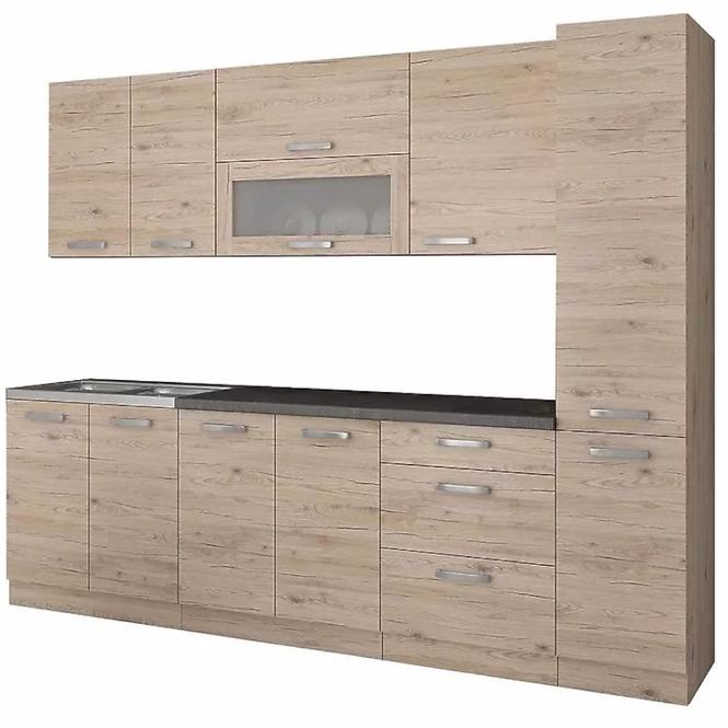Kuchynská linka Karolina dub bordeaux 260 bez dosky,2