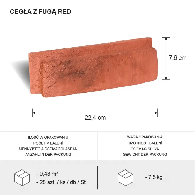 Sadrový obkladový kameň červená tehla,2