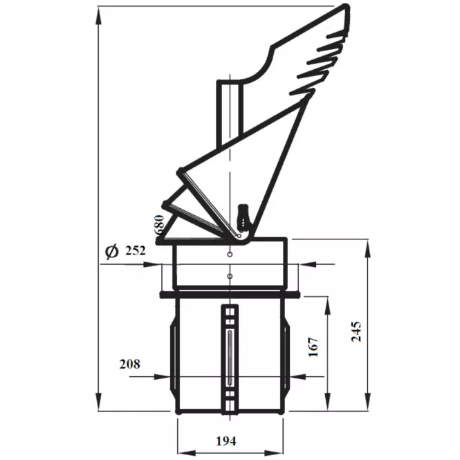 Komínový kryt Dragon RO200CH-DR-PT,2