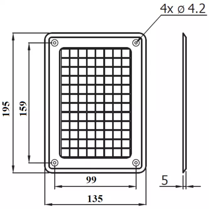 Kozubová mriežka K1K-CH 135x195,2