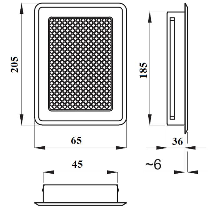 Mriežka  KO-ML-B Biela 65x205