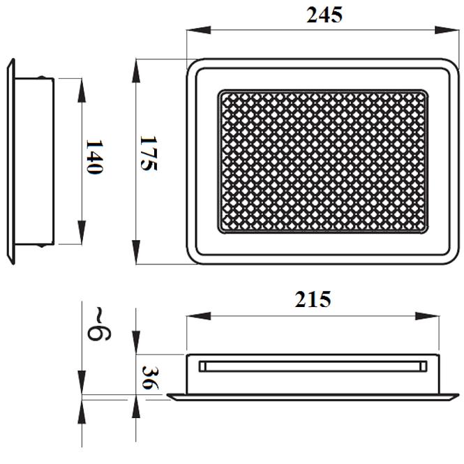 Mriežka  KRLZ3-ML-B  biela mriežka 175x245