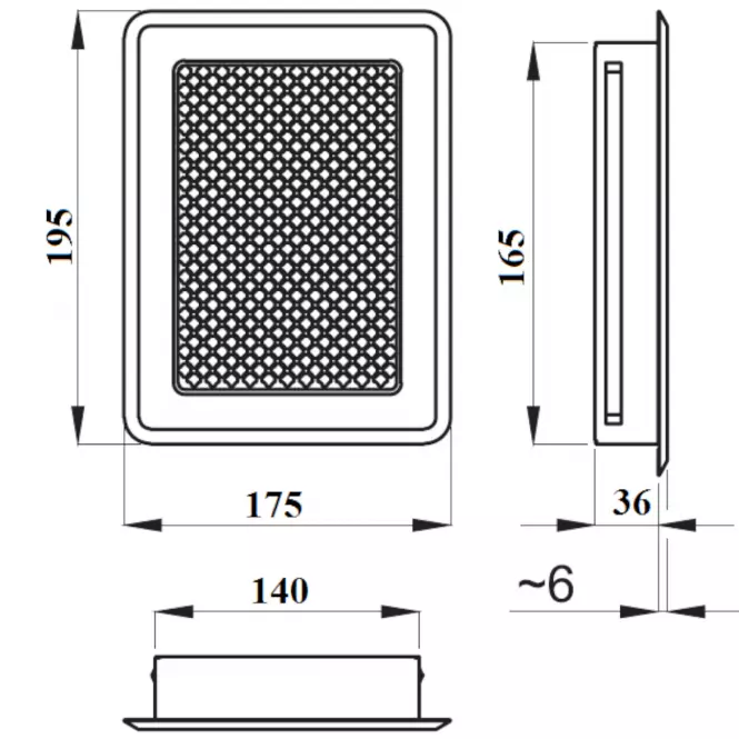 Mriežka  KZ2-ML-B  biely rám 175x195,2