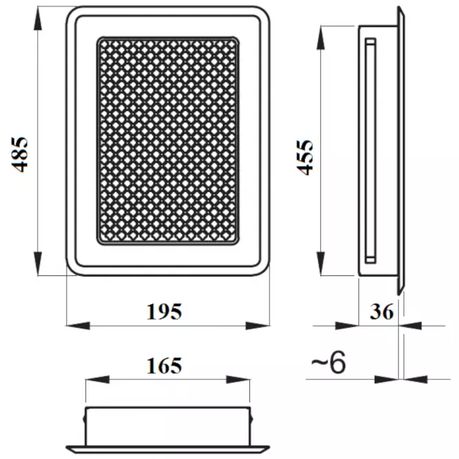 Krbová mriežka KZ5-ML-AMI antická meď 195x485 mm