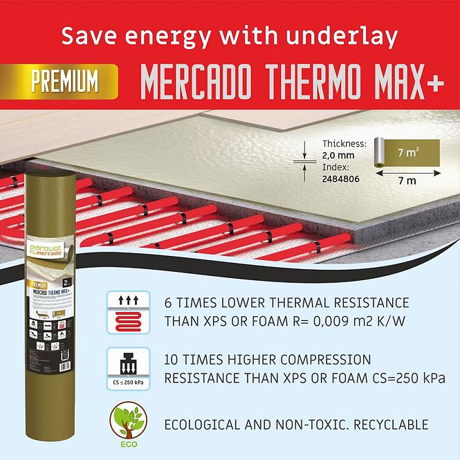 Podklad pod podlahu  Premium Mercado Thermo Max+ 2mm