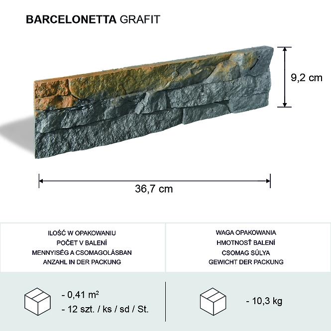 Betónový Obkladový Kameň Barcelonetta Grafit