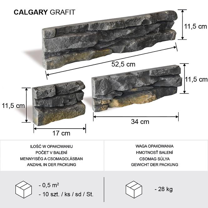 Betónový Obkladový Kameň Calgary Grafit