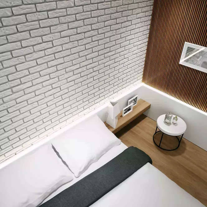 Betónový obkladový kameň Loft Brick biely