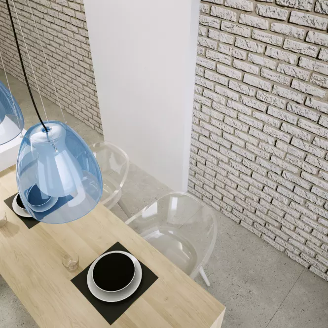 Betónový obkladový kameň Loft Brick biely,3