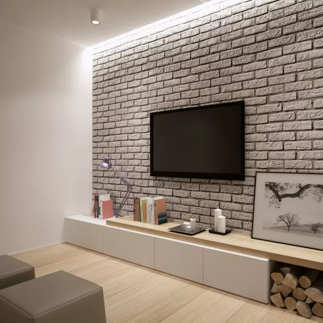 Betónový obkladový kameň Loft Brick biely,5