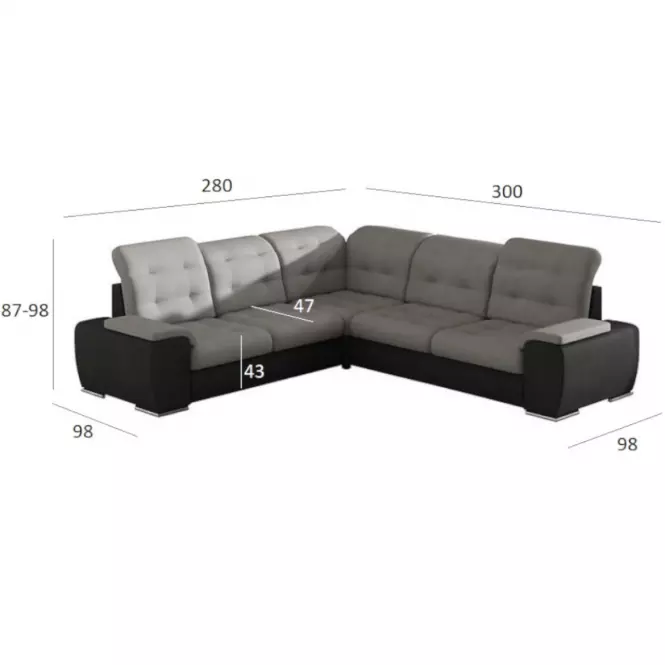 Rohová sedacia súprava Combi 3 L Soft 11 + Cosmic 118