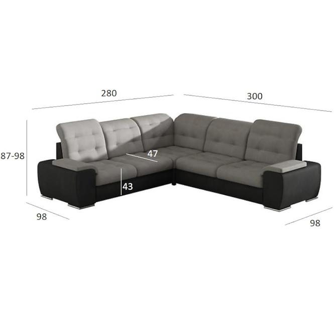 Rohová sedacia súprava Combi 3 L Soft 11 + Cosmic 118