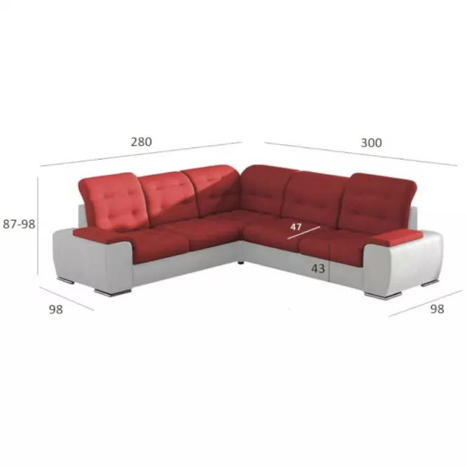 Rohová sedacia súprava Combi 3 L Bahama 25 + Soft 31