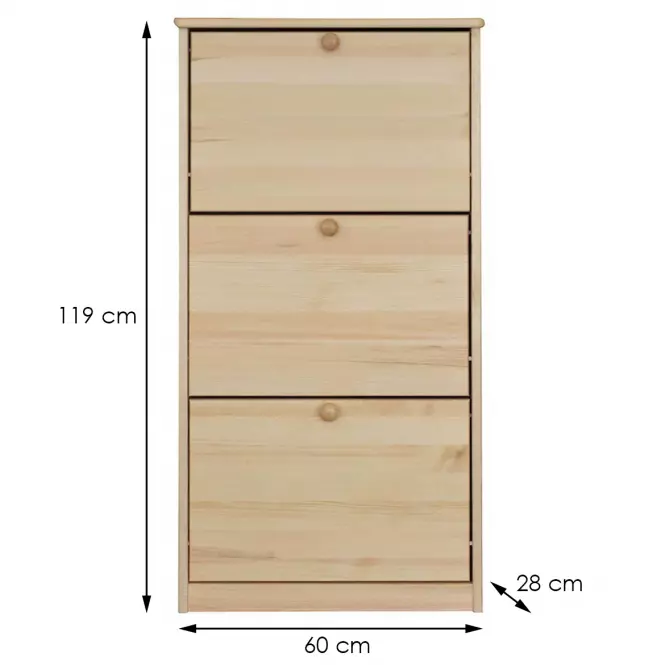 Skrinka na topánky 3KL borovica,2