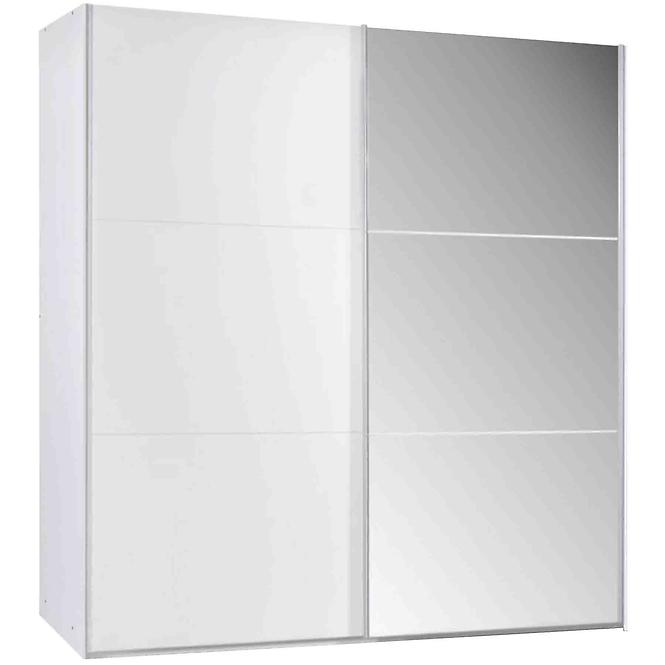 Skriňa Vigo 200 cm biely/zrkadlo,2