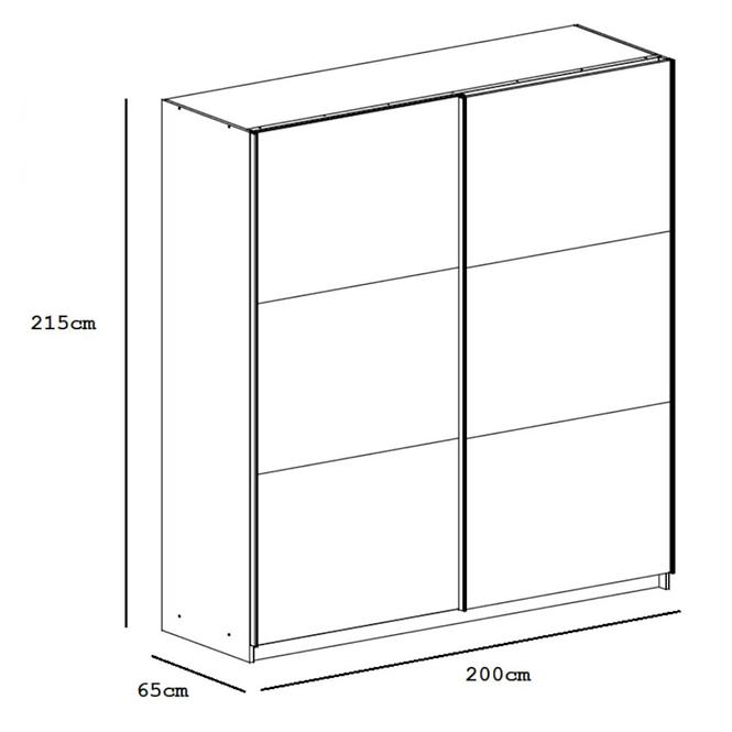 Skriňa Vigo 200 cm biely/zrkadlo