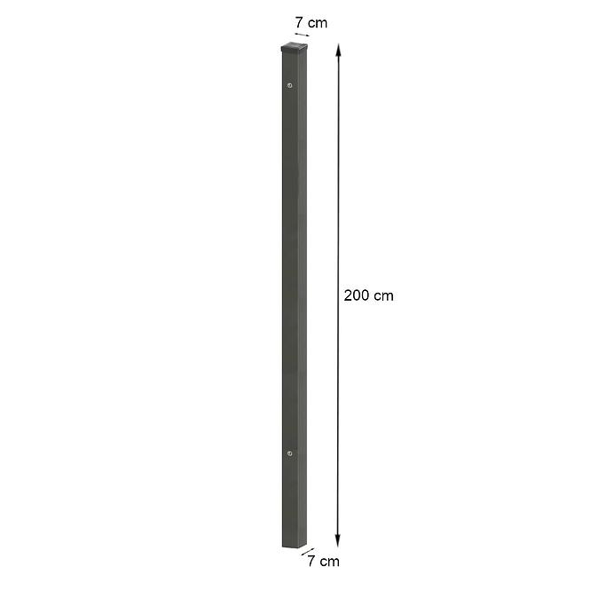 Bránový stĺp 70x70 pozink + RAL 7016