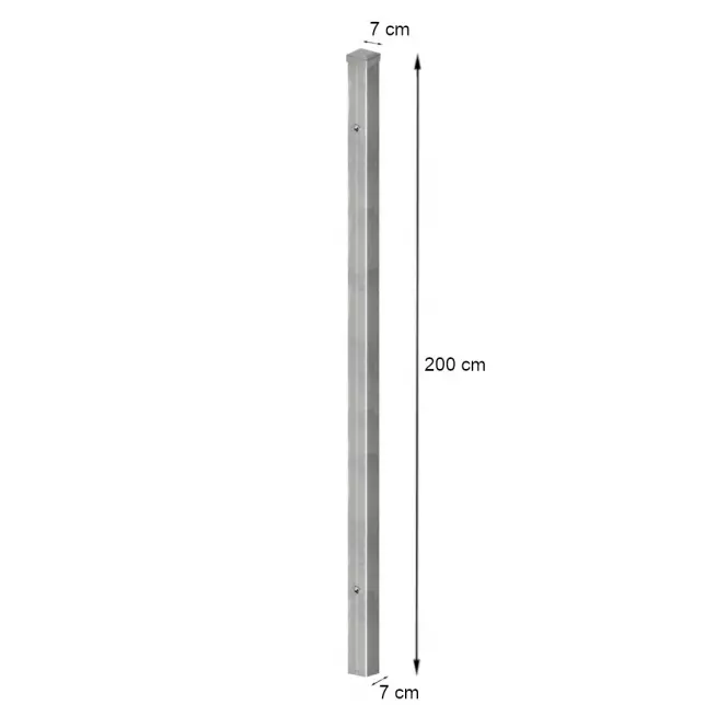 Stĺpik k bráne s nitovacou maticou 70x70 mm x 2 m ZN+RAL7016,2