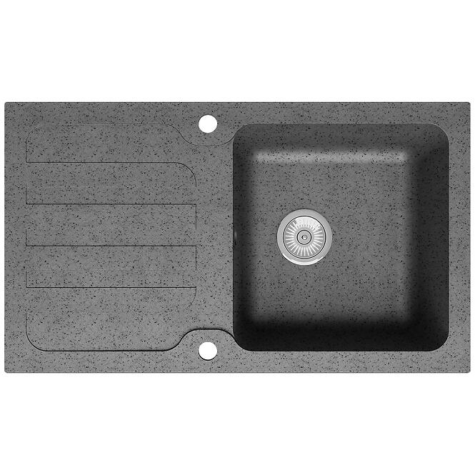 Granitový drez 1K 780x480 sivá,2