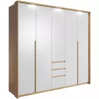 Skriňa 230 cm lišta Led biela/craft