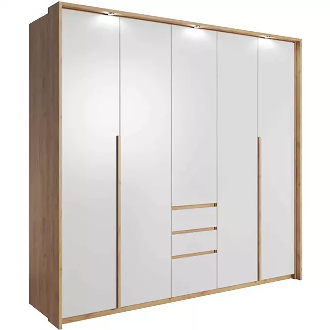 Skriňa 230 cm lišta Led biela/craft