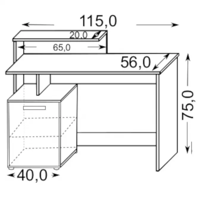 Písací stôl  DSB 01 craft zlatý/biela
