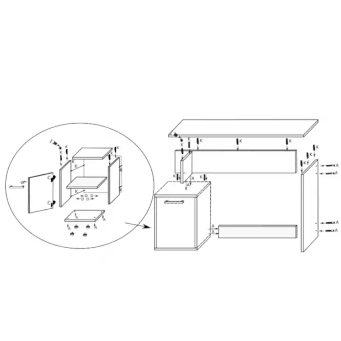 Písací stôl  DSB 01 craft zlatý/biela,4