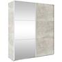 Skriňa Trend 170 cm beton svetlý/zrkadlo