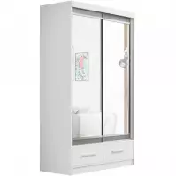 Skriňa Margo 120 cm Dub biela mat/ sivá