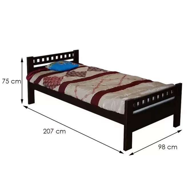 Posteľ Milena 90x200 jelša/wenge,5