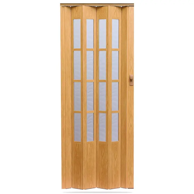 Zhrňovacie dvere Crystalline glass svetlý dub