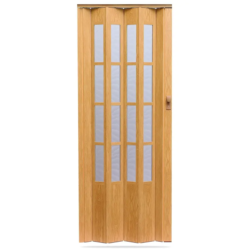 Zhrňovacie dvere Crystalline glass svetlý dub