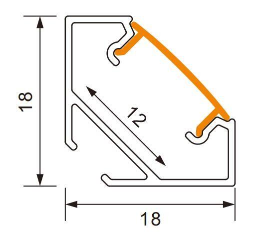 Profil R02 rohový eloxovaný 2m,3