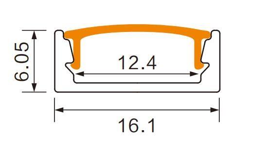 Profil N02 povrchová montáž eloxovaný 2m