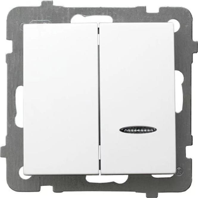 Vypínač biely ŁP-2GS/m