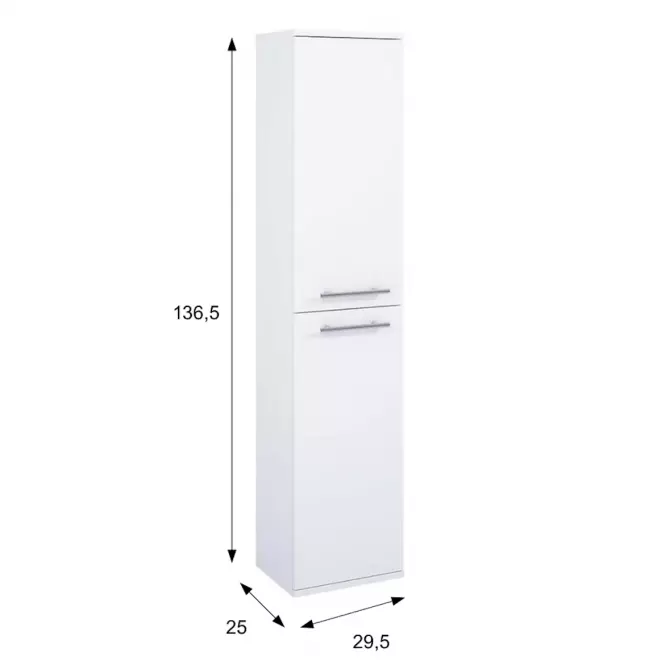 Vysoká skrinka do kúpeľne Vento 30 2D White