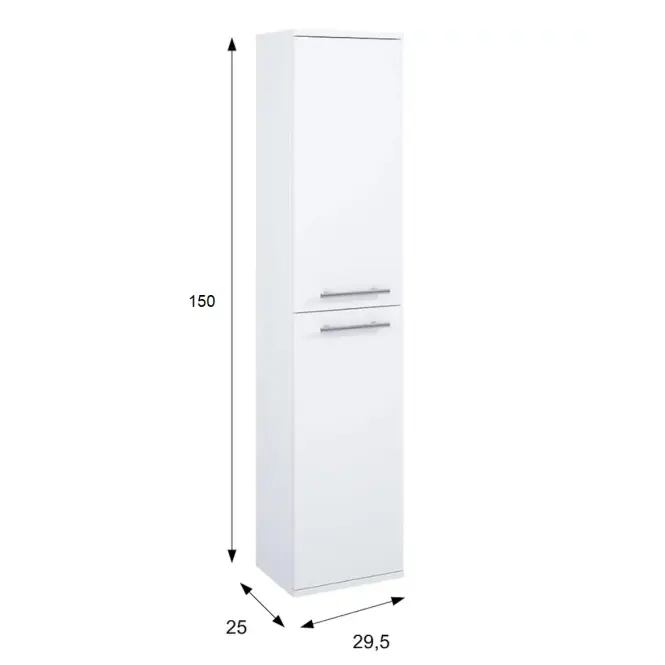 Vysoká skrinka do kúpeľne Vento 30 2D White,2