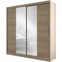Skriňa Ola 200 cm dub sonoma so zrkadlom