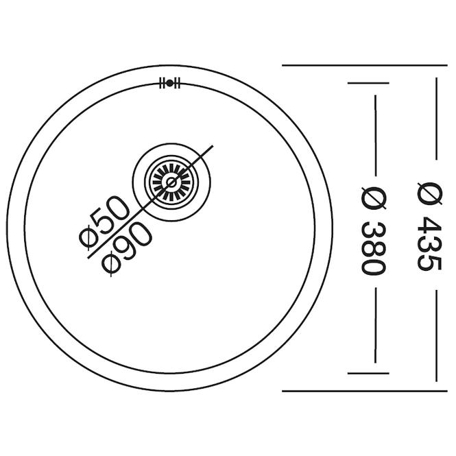 Drez Rondo EC 192 FI435+sifón,2