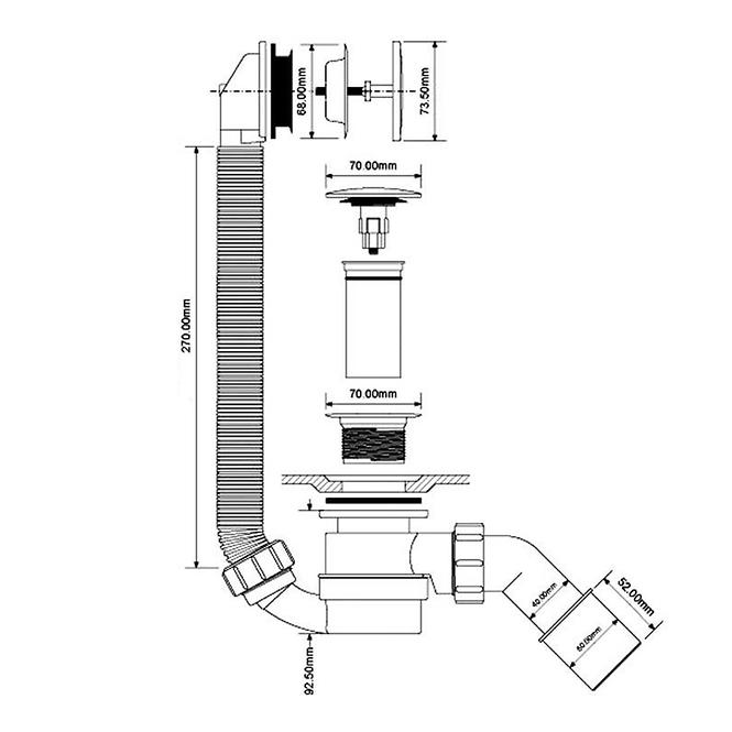 Vaňový sifón HC2600CL