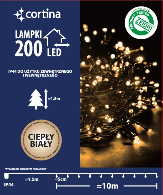 Vianočné svetielka LED 200l na transf. vonkajšie 21/14/LED ww,3