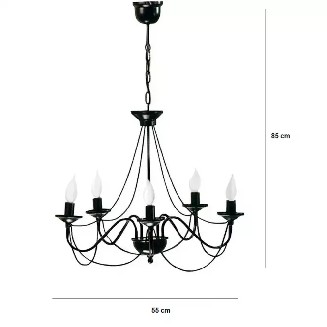 Luster Pavúk 1281 Čierna LW5,3