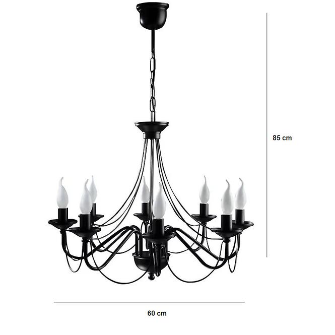 Lampa 1282 Pavúk Čierna LW8