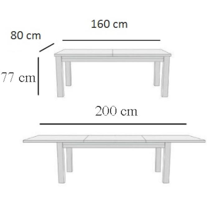 Rozkladací stôl ST28 160/200x80cm dub lefkas AA